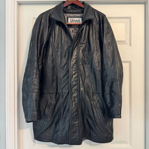 Men's Wilson Leather Pelle Studio Jacket Size L Black Insulated Liner